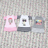 DYNWAVE 3PCS Fashion Doll Clothes, 12inch Doll Girl T-Shirt Pullover Jumper Dress for 1/6 Blythe Licca Dolls Dress Up