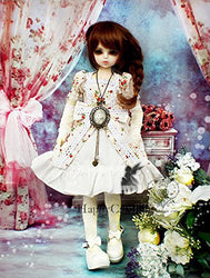 Autumn White Dress / Outfit Dress Suit 1/4 MSD BJD Dollfie / 100% Custom-made Doll Dress / 4 PCS