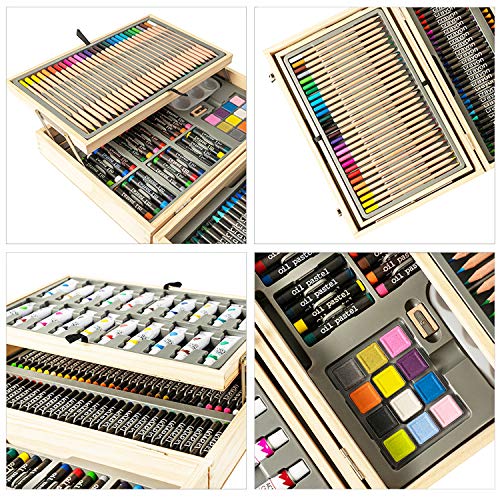 U.S. Art Supply 84-Piece Deluxe Artist Studio Creativity Set Wood Box —  CHIMIYA