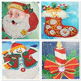 Christmas Card 5D Diamond Painting Kits Christmas Tree Santa Claus Full Drill New Year Greeting Card Christmas and Christmas DIY Gift for Holiday Friends and Family(8 Pack) (chris-02)