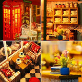 Wood DIY Dollhouse Toy Miniature Box Puzzle Dollhouse DIY Kit Doll House Furniture Coffee Shop Model Gift Toy for Children