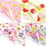 10 Sheets Valentine's Day Nail Art Foils Holographic Valentines Day Nail Stickers Decals Love Heart Kiss Rose Angel Cupid Lips Nail Foil Transfer Sticker Valentines Nail Decorations for Women Girls
