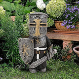 Miniature Knight Statues Ornaments, Medieval Knight Renaissance Crusader Funny Gnomes Guard Armor Cross Templar Suit Statue Figurine Sit Ornaments Garden Yard Art Bedroom Decoration (8 Knights)