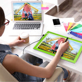 Green A4 Dimmable LED Artcraft Light Box Tracer Slim Light Pad Portable Tablet, USB Power Cable Copy Drawing Board Tracing Table for Artists Designing, Animation, Sketching, Stenciling X-ray Viewing