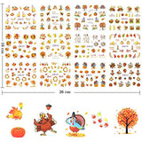Fall Nail Stickers Halloween Thanksgiving Nail Art Accessories Decals 12 Sheets Maple Leaf Pumpkin Turkey Water Transfer Nail Art Stickers for Women Girls Kids DIY Thanksgiving Day Decorations