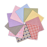 RayLineDo 10pcs 8 x 8 inches (20cmx20cm) Print Cotton Check Series Fabric Bundle Squares