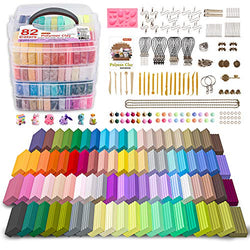 Polymer Clay, Shuttle Art 82 Colors 1.2 oz/Block Oven Bake Modeling Clay Kit with 19 Sculpting Clay Tools and 16 Kinds of Accessories, Non-Stick, Non-Toxic, Ideal DIY Art and Craft Gift for Kids