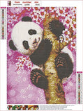 FLAIGO DIY 5D Diamond Painting by Number Kits, Panda Pattern Full Drill Diamond Cross Stitch Crystal Rhinestone Pictures Arts Craft for Home Wall Decor Gift -11.8 x 15.7 Inch (Panda B)