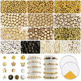 2100 PCS Beads for Jewelry Making, Gold Spacer Beads, Letter Beads, Star Beads&Round Ball Beads, White Pearls Beads, Butterfly Beads, Flower Beads Kit Supplies for DIY Bracelets Making Crafts