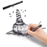 Set of 12 Black Micro-Pen Fineliner Ink Pens - Waterproof Archival ink Fine Point Micro Pen for Multiliner, Sketching, Brush Lettering, Artist Illustration, Technical Drawing, Calligraphy, Scrapbookin