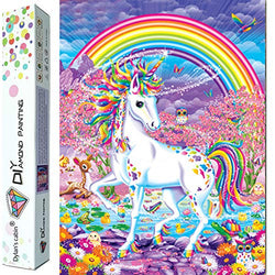 Dylan’s Cabin DIY 5D Diamond Painting Kits for Adults,Full Drill Embroidery Paint with Diamond for Home Wall Decor（unicorn/12x16inch)