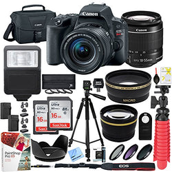 Canon EOS Rebel SL2 24MP SLR Digital Camera w/EF-S 18-55mm is STM Lens Black with Two (2) 16GB SDHC