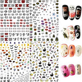 Halloween Halloween Nail Art Stickers Decals 1500 Pcs, 3D Self-Adhesive DIY Nail Sticker Decorations for Halloween Party and Daily (12 Sheets)