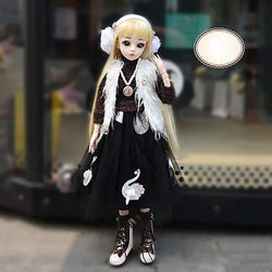 JLIMN BJD Doll 1/3 SD Dolls 18 Jointed Dolls 23.6 Inch DIY Toys with Clothes Outfit Shoes Wig Hair Makeup Valentine's Best Gift for Girls,B