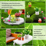 26 Pieces Dollhouse Plant Miniature Bonsai Plant Mini Potted Plant Flower Model Tiny Fake Greenery Ornament Dollhouse Decoration for Boy Girl(Stylish Style)