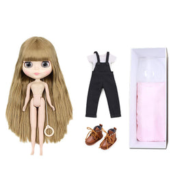 Aegilmc BJD Dolls Blythe Puppet, Fashion 1/6 Sd 30Cm Ball Jointed Body Dolls, Blond Replaceable Big Eyes Hand Reborn Toy Surprise DIY Gift Make Up,Trousers,19joints