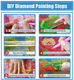Suyaloo 5D Diamond Painting Kits for Adults,Flowers Diamond Painting Full Drill Round Crystal Rhinestone Diamond Art Kits,DIY Mandala Eyes Arts Craft for Home Wall Decor 11.8x15.7inch