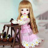 BJD Girl Doll Original 1/6 Ball Joint Dolls BJD Clothes Makeup Full Set DIY Making Postures Children's Creative Toys,B