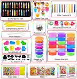 Scientoy Slime Kit, 110 Pcs Slime Kit for Girls Boys and Kids with Air Dry Clay and Crystal Slime, DIY Slime Making Kit Arts Crafts Toys with Supplies for Toddlers Age 5+