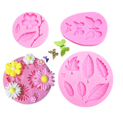 4 Pcs Flower Candy Molds Chocolate Molds Polymer Clay molds Soap Crafting Projects and Cake Decoration