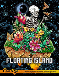 Floating Island Coloring Book: Adults Coloring Books With Floating Landscapes Including Castles, Houses, Planets, Ships And More For Stress Relief and Relaxation