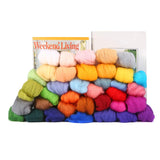 Jeteven 36 Colors Fibre Wool Yarn Roving Spinning Sewing Trimming Merino Fibre Needle Felting