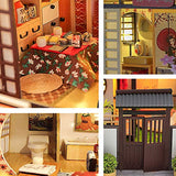 ZQWE Japanese-Style Romantic Assembled House Creative Wooden Hand-Assembled Building Model DIY Wooden Doll House Miniature kit with Dust Cover