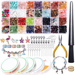 Crystal Beads for Ring Making, 1628Pcs Crystal Chips and Gemstone Beads with 32 Colors for Jewelry Making, Crystal Ring Making Kit with Plastic Box for Jewelry Ring, Bracelets, Earring Making Supplies