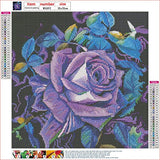 MXJSUA Diamond Painting Kits for Adults, Round Full Drill Diamond Painting Kits, 5D DIY Diamond Painting by Number Kits Diamond Art Kits for Home Wall Decor 14x14 Inch Purple Rose