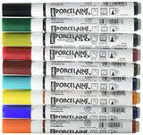Pebeo Porcelaine 150, Assorted China Paint Fine Tip Markers, 9-Pack