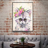 DIY 5D Diamond Painting by Number Kits for Adults Kids, Round Full Drill Crystal Embroidery Painting Cross Stitch Gem Arts Crafts Flower Racoons for Home Wall Decor, Canvas 30x40cm/12x16in