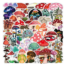 Mushroom Stickers,50 PCS Vinyl Waterproof Stickers for Laptop,Skateboard,Water Bottles,Computer,Phone,Guitar,Bat Stickers for Kids Adult