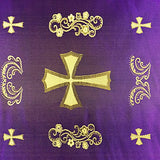 Metallic Clerical Church Cross Brocade Fabric 60" Wide 100% Polyester Sold By The Yard Many