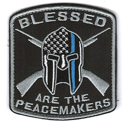 WZT Blessed are The Peacemakers Thin Blue Line Patch- by Ivamis Trading - 3.1x3.5 inch