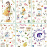 Kawaii Japanese Washi Girl Stickers Sheet - 12 monthly Cute Fashion Aesthetic Stationary Sticker pack for Kid Arts Crafts Scrapbooking Journaling Album DIY Diary Decoration Gift Decor Label Tool(12 Sheets November）