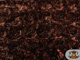 Rosette Satin Dark Brown Fabric By the Yard