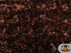 Rosette Satin Dark Brown Fabric By the Yard