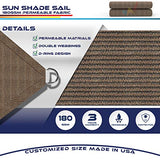 Windscreen4less Straight Edge Sun Shade Sail,Rectangle Outdoor Shade Cloth Pergola Cover UV Block Fabric 180GSM - Custom Size Brown 10' X 14'