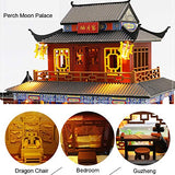 Roroom Dollhouse Miniature with Furniture,DIY 3D Wooden Doll House Kit Chinese Style Plus with Dust Cover and Music Movement,1:24 Scale Creative Room Idea Best Gift for Children Friend Lover