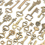 Jeteven 125pcs Vintage Skeleton Charm Key Set Necklace Bracelets Pendants Jewelry DIY Making