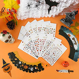 Whaline 1000+ Autumn & Halloween Nail Art Stickers 12 Sheet Fall Leaves Pumpkin Bat Ghost Pattern Nail Decals Self-Adhesive Nail Decoration for Autumn Halloween Party Favors Nail DIY Women Girls