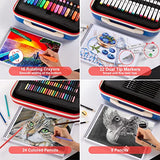 Art Kit 109 Pieces Art Supplies for Adults, Teens, Beginner to Painting Deluxe Drawing Supplies in a Carry Case Including Markers, Rotating Crayons, Colored Pencils, Stamp Pens
