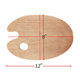 Weoxpr 8" x 12" Oval Wooden Painting Palette - 3 Pack