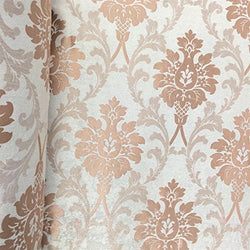 Champagne Velvet Jacquard Damask Fabric 118'' Wide sold By The Yard for Curtains, Drapery,