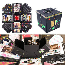 Creative Explosion Gift Box, FORNORM Love Memory DIY Photo Album as Birthday Gift and Surprise Box About Love (Black Box)