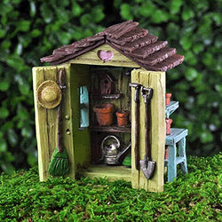 Miniature Fairy Garden Accessories for Miniature Dollhouse Fairy Garden Mini Garden Shed - DIY for Outdoor or Garden Decor