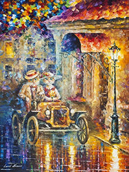 Cats Wall Decor Cityscape Painting On Canvas By Leonid Afremov Studio - Cat Car