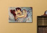 wall26 - in Bed The Kiss by Henri de Toulouse-Lautrec - Canvas Print Wall Art Famous Painting Reproduction - 24" x 36"