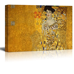 wall26 Canvas Wall Art - Adele Bloch-Bauer's Portrait by Gustav Klimt - Giclee Print Gallery Wrap Modern Home Decor Ready to Hang - 32x48 inches