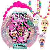 L.O.L. Surprise! Jewelry Activity Case by Horizon Group USA, Create Your Own LOL Surprise Jewelry, Includes 5 LOL Charms, 100+ Beads, Pre-Cut Cording, Reusable Case & Surprise Scratch Reveal Stickers